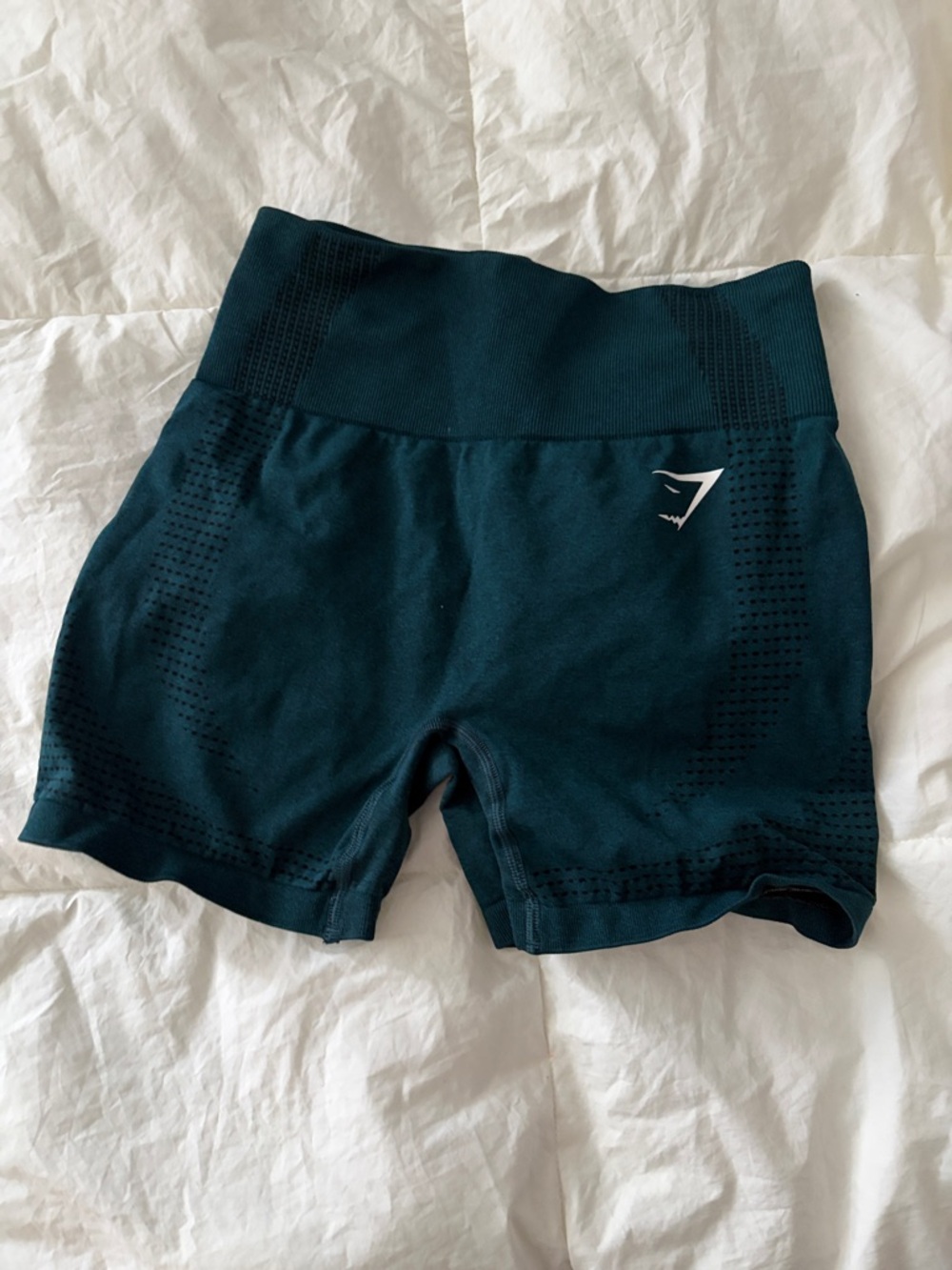 Gymshark Seamless High-Waist Athletic Shorts in Teal Green